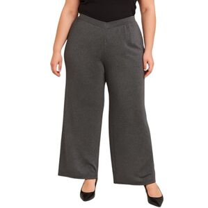 T Tahari Gray Metallic Wide Leg Knit Pull On Pants Women’s Size 2X